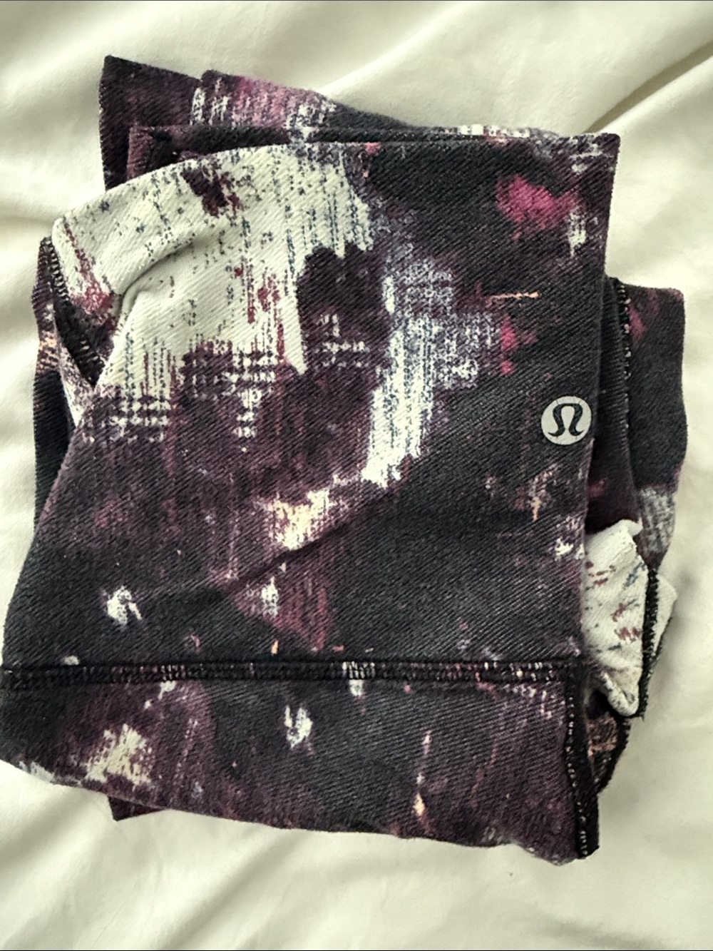 lululemon athletica Maroon, White & Black Abstract Print Leggings
